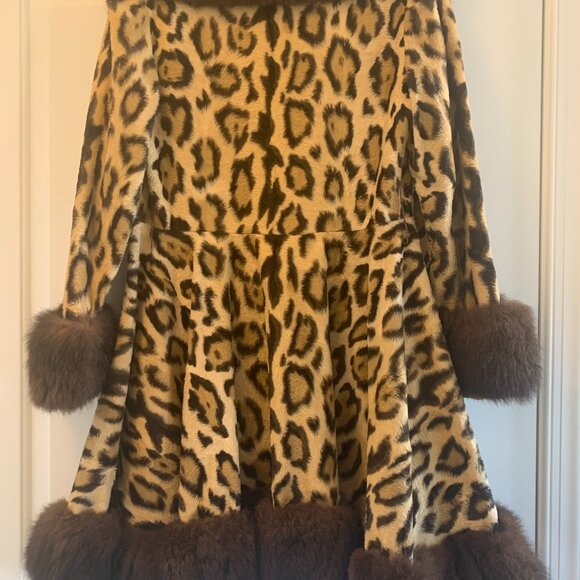 Vintage Leopard & Fur Swing Coat (Small) - Picture 2 of 3